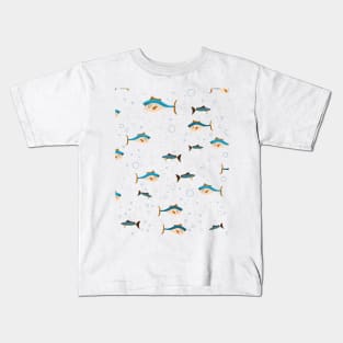 Vintage fishing pattern. Kids T-Shirt